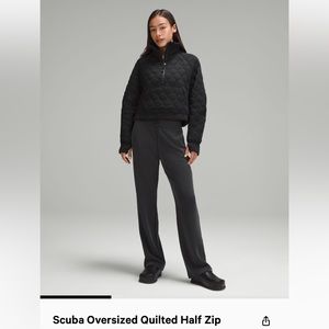 Lululemon Scuba Oversized Quilted Half Zip - Black - Size M/L